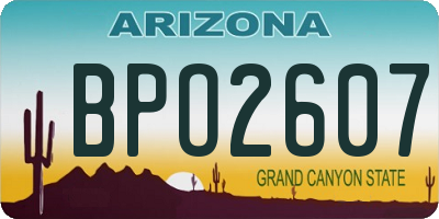 AZ license plate BPO2607