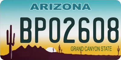 AZ license plate BPO2608