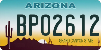AZ license plate BPO2612