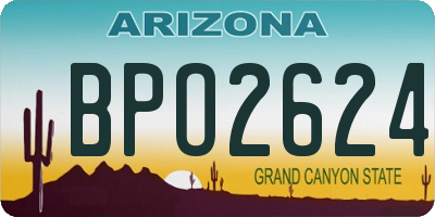 AZ license plate BPO2624