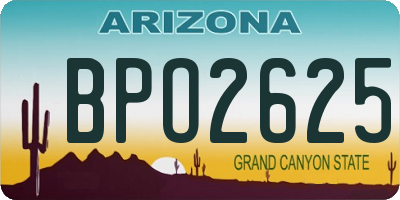 AZ license plate BPO2625