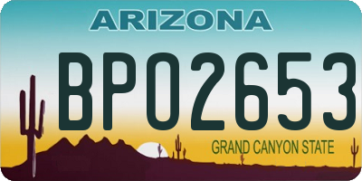 AZ license plate BPO2653