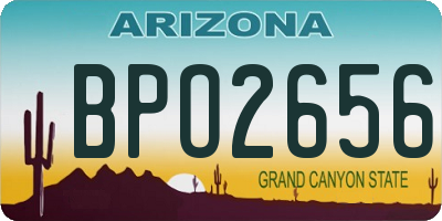 AZ license plate BPO2656