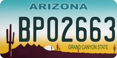 AZ license plate BPO2663