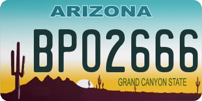 AZ license plate BPO2666