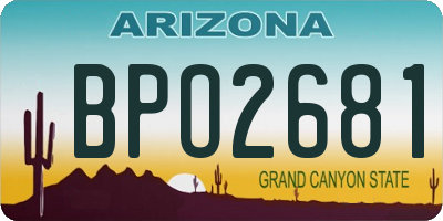 AZ license plate BPO2681