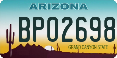 AZ license plate BPO2698