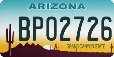 AZ license plate BPO2726