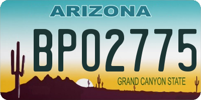 AZ license plate BPO2775