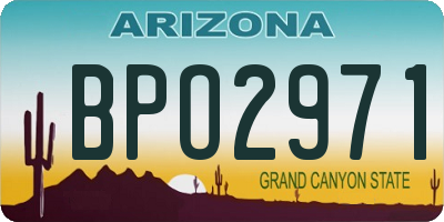 AZ license plate BPO2971