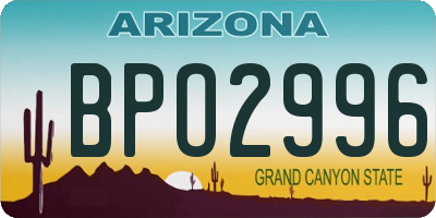 AZ license plate BPO2996