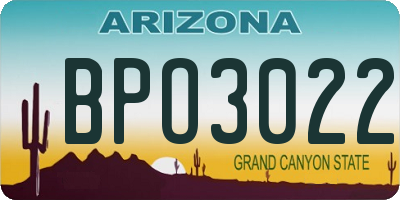 AZ license plate BPO3022