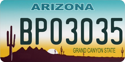 AZ license plate BPO3035