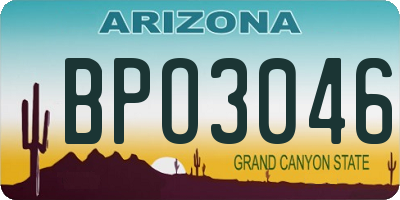 AZ license plate BPO3046