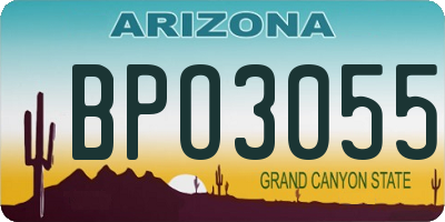 AZ license plate BPO3055