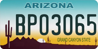 AZ license plate BPO3065