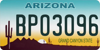 AZ license plate BPO3096