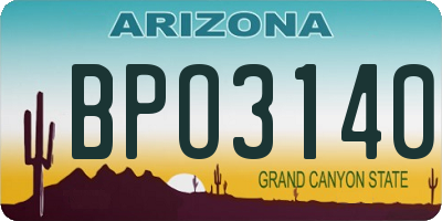 AZ license plate BPO3140