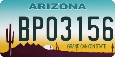 AZ license plate BPO3156