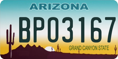 AZ license plate BPO3167