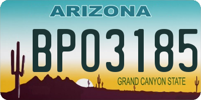AZ license plate BPO3185