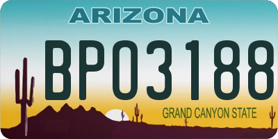 AZ license plate BPO3188