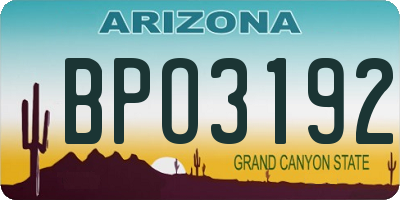 AZ license plate BPO3192