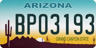 AZ license plate BPO3193