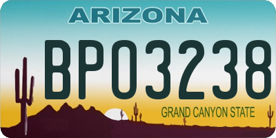 AZ license plate BPO3238