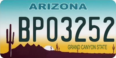 AZ license plate BPO3252