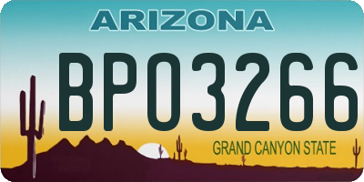 AZ license plate BPO3266