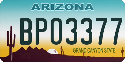 AZ license plate BPO3377