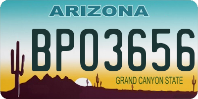 AZ license plate BPO3656