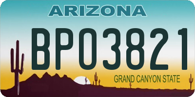 AZ license plate BPO3821