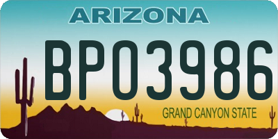 AZ license plate BPO3986