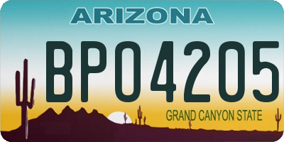 AZ license plate BPO4205