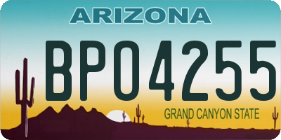 AZ license plate BPO4255
