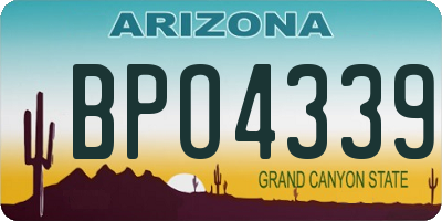 AZ license plate BPO4339