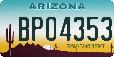 AZ license plate BPO4353