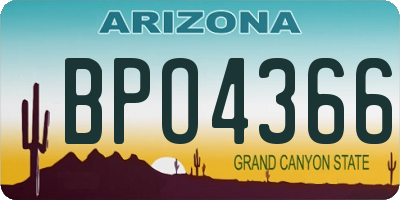 AZ license plate BPO4366