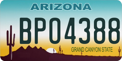 AZ license plate BPO4388