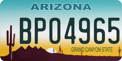AZ license plate BPO4965
