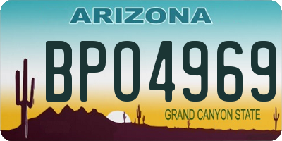 AZ license plate BPO4969