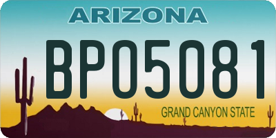 AZ license plate BPO5081