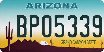 AZ license plate BPO5339