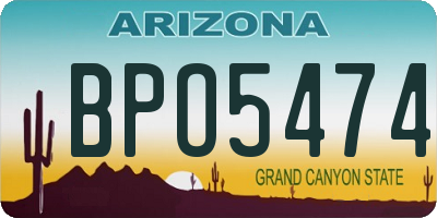 AZ license plate BPO5474