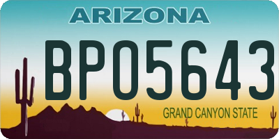 AZ license plate BPO5643