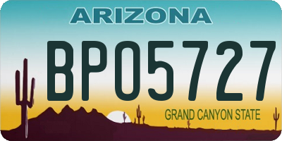AZ license plate BPO5727