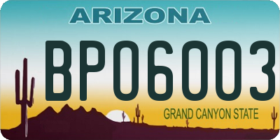 AZ license plate BPO6003