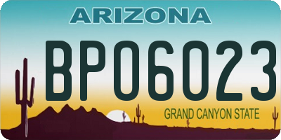 AZ license plate BPO6023